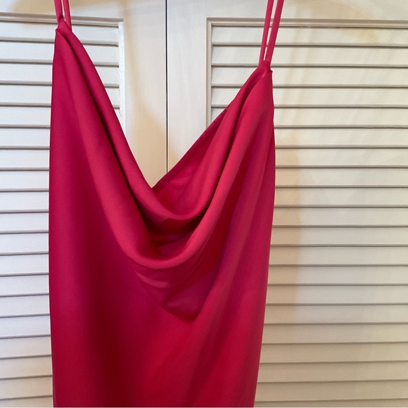 Aidan Mattox Watermelon Cowl Neckline Fit & Flare Dress, Size 14 NWT $195 - Picture 7 of 12